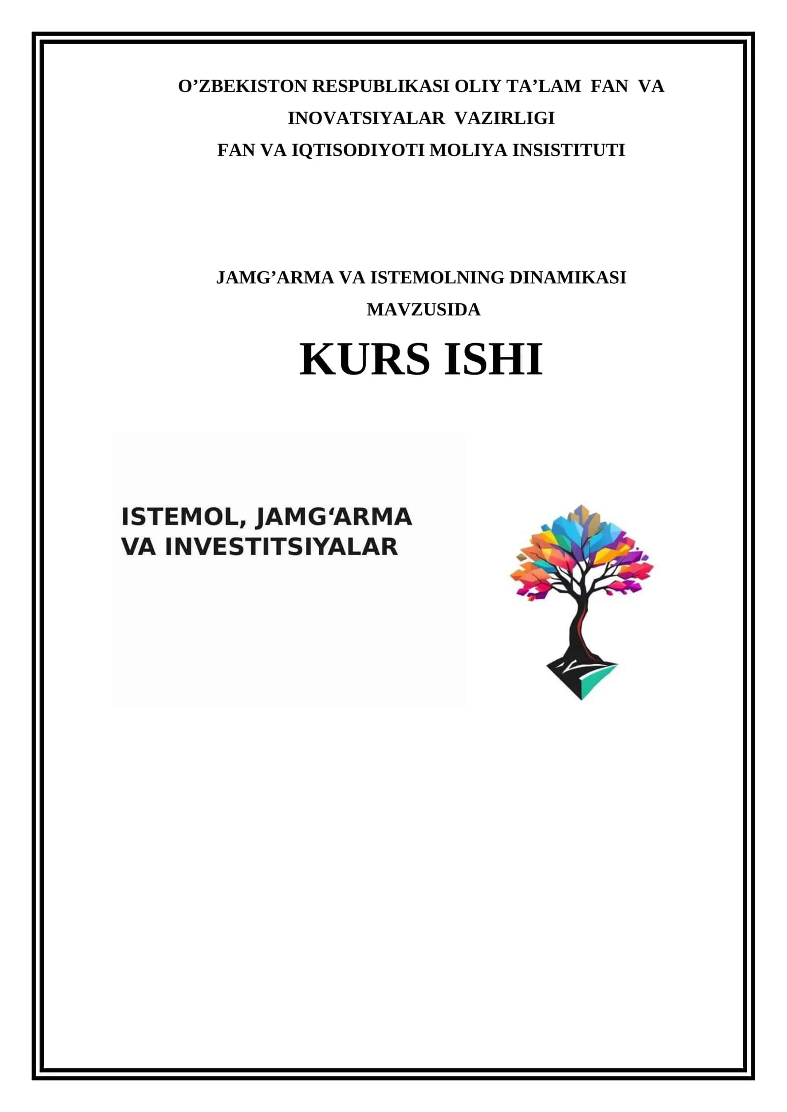 JAMG’ARMA VA ISTEMOLNING DINAMIKASI 1