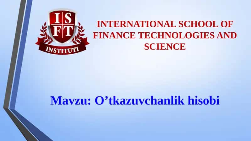 O’tkazuvchanlikhisobi 1