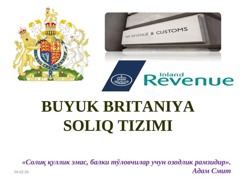 BUYUK BRITANIYA SОLIQ TIZIMI 1