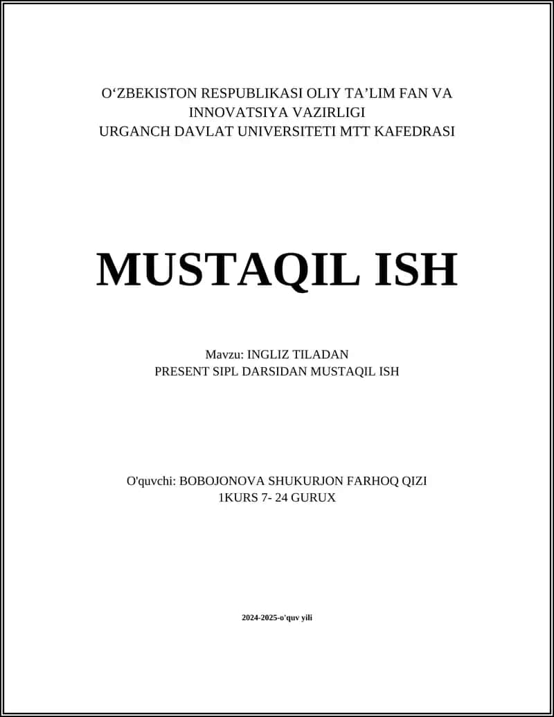 Hozirgi zamon oddiy zamon grammatikasi 1