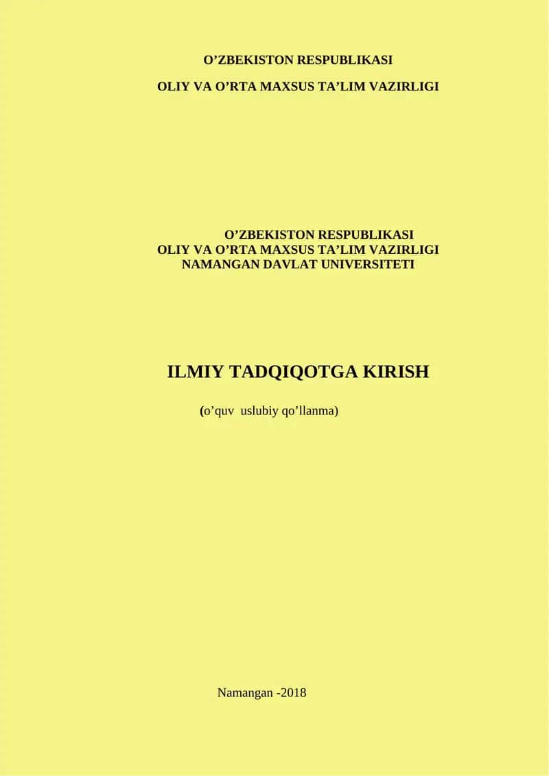 Ilmiy Tadqiqot Kirish 1