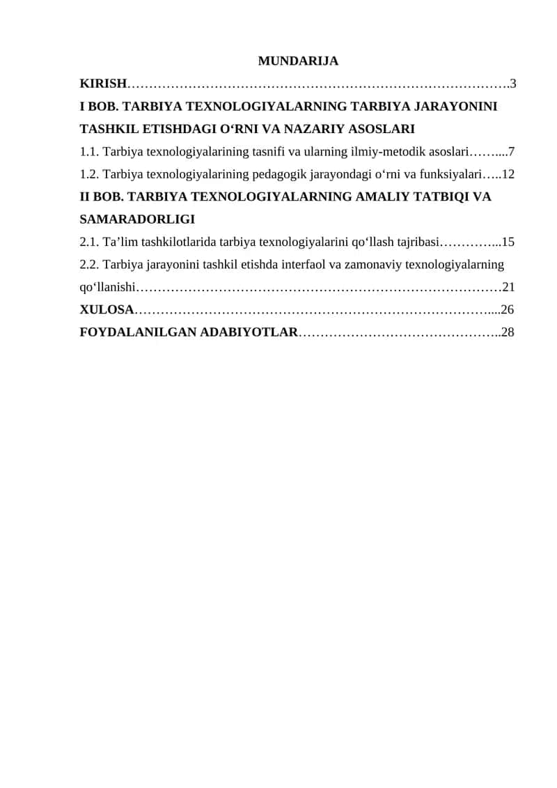 Tarbiya texnologiyalarining tarbiya jarayonini tashkil 1