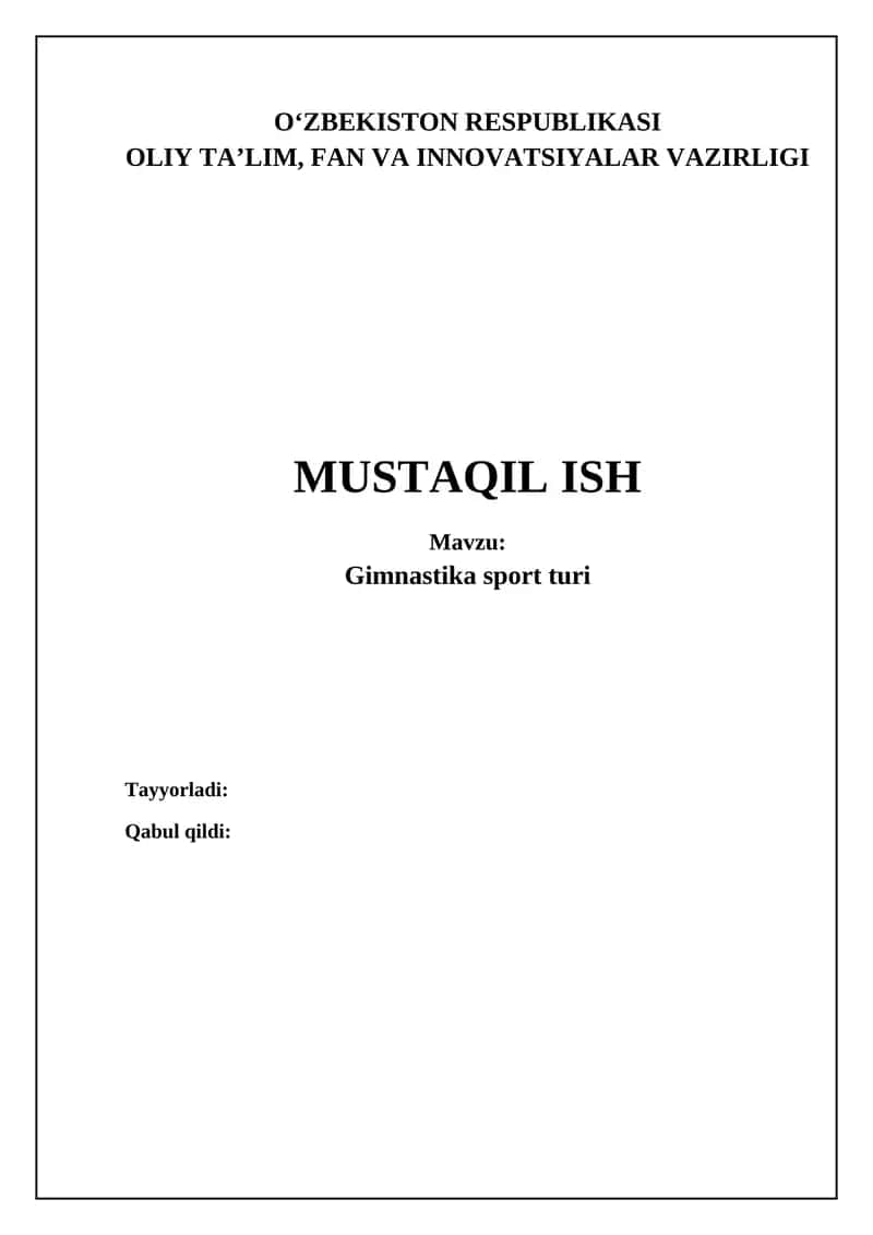 Gimnastika: Ta'rifi, Turlari va Talablar 1