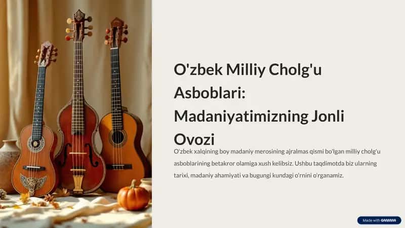 O'zbek Milliy Cholg'u Asboblari: Madaniyatimizning Jonli Ovozi 1