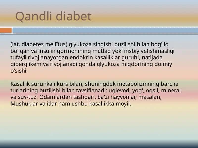 Qandli diabet 1