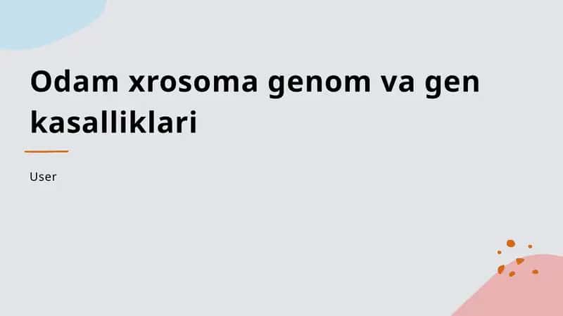 Inson xrosoma genom va gen kasalliklari 1