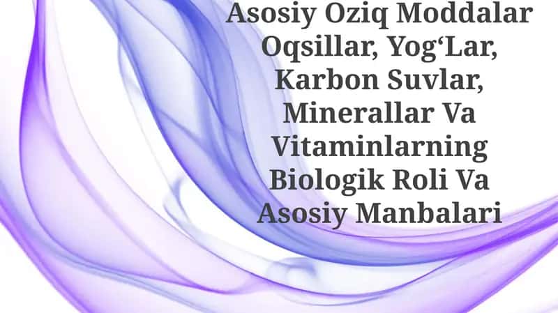Oziq moddalar: LifeNutrientsning qurilish bloklari 1
