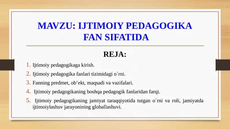IJTIMOIY PEDAGOGIKA FAN SIFATIDA 1
