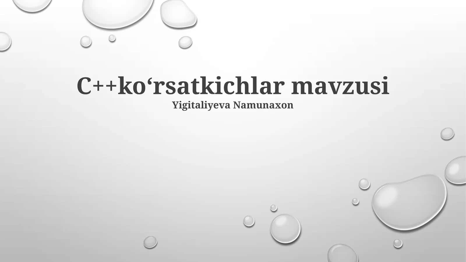C++koʻrsatkichlar mavzusi 1