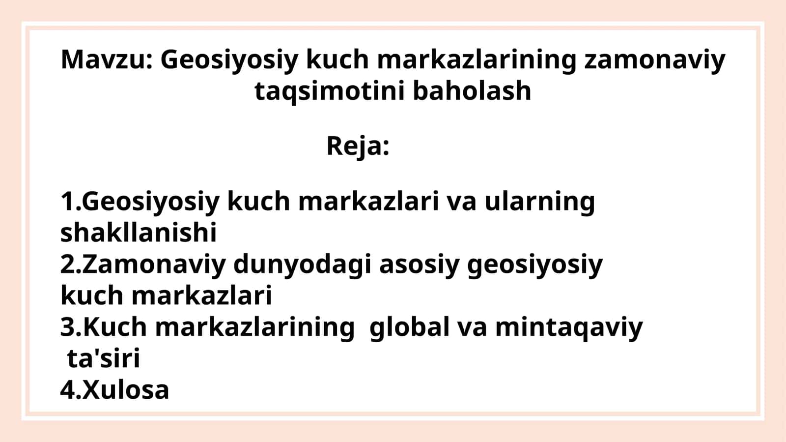 Geosiyosiy kuch markazlarining zamonaviy taqsimotini baholash 1