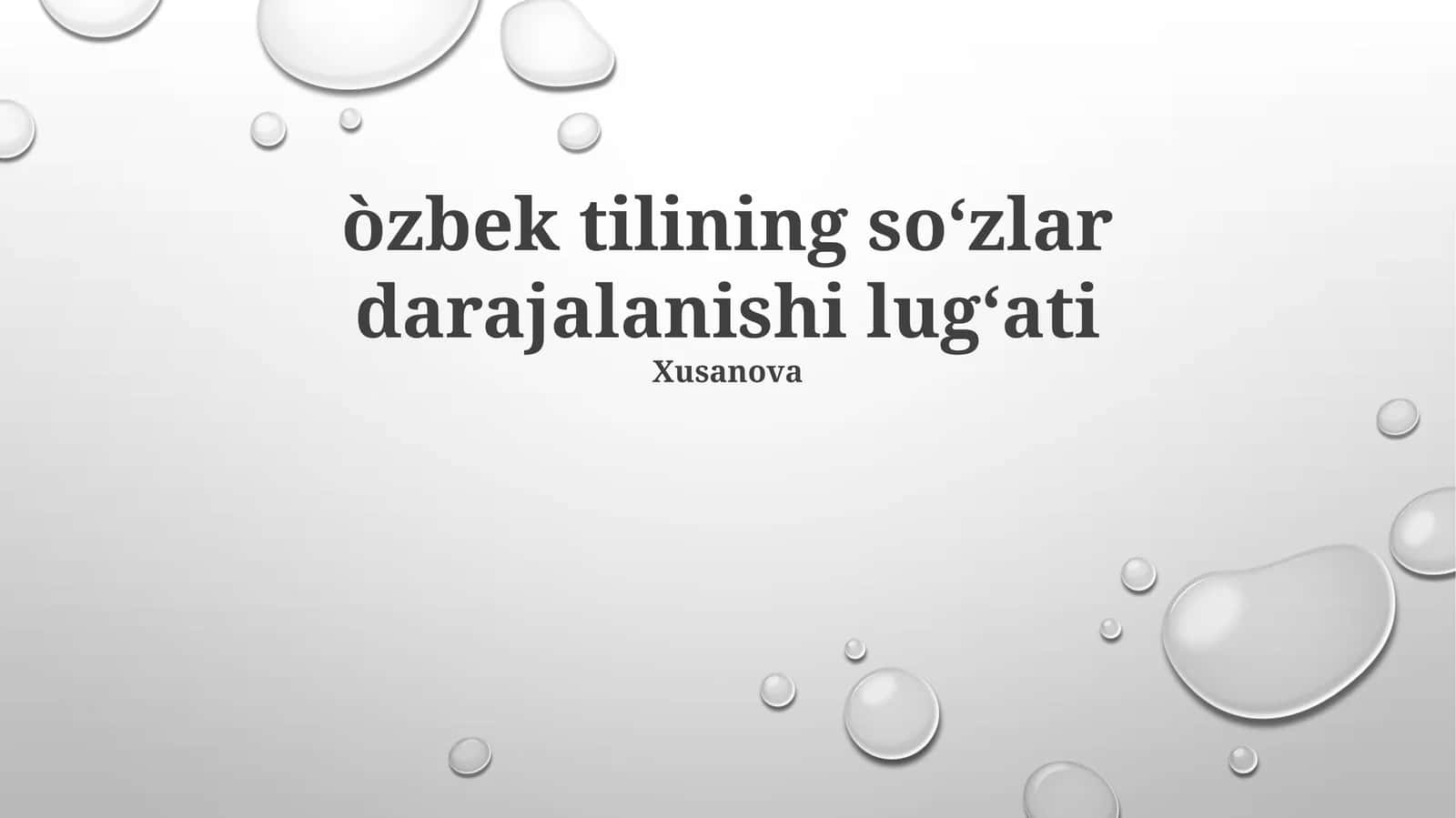 Òzbek tilining so‘zlar darajalanishi lug‘ati 1