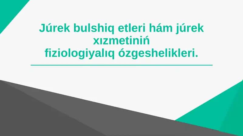 Júrek fiziologiyasi 1