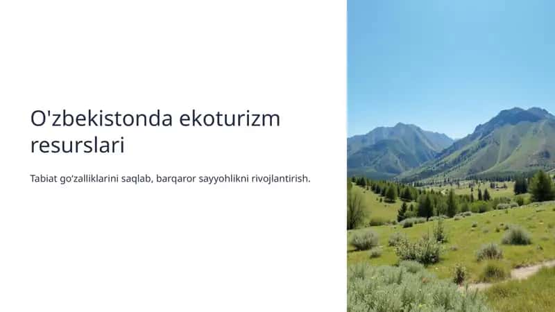 O'zbekistonda ekoturizm resurslari 1