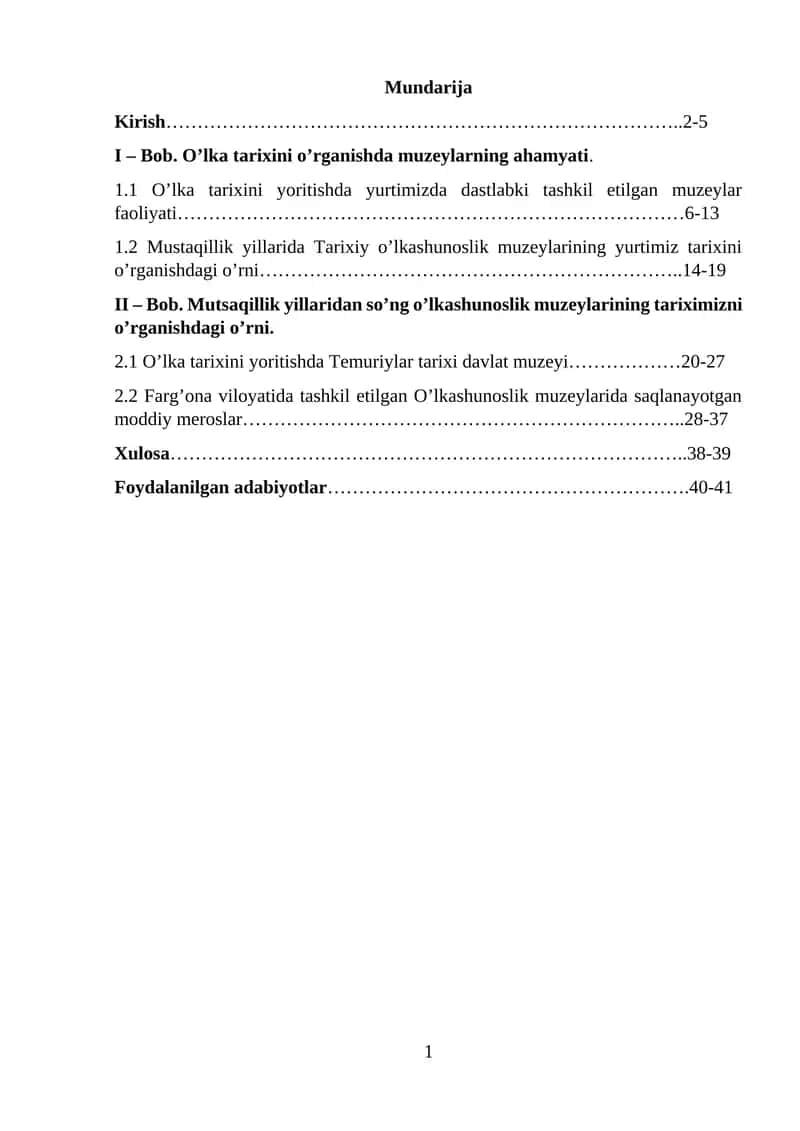 O‘lka tarixini o’rganishda muzeylarning ahamyati 1