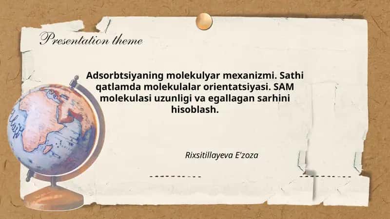 Adsorbtsiyaning molekulyar mexanizmi 1