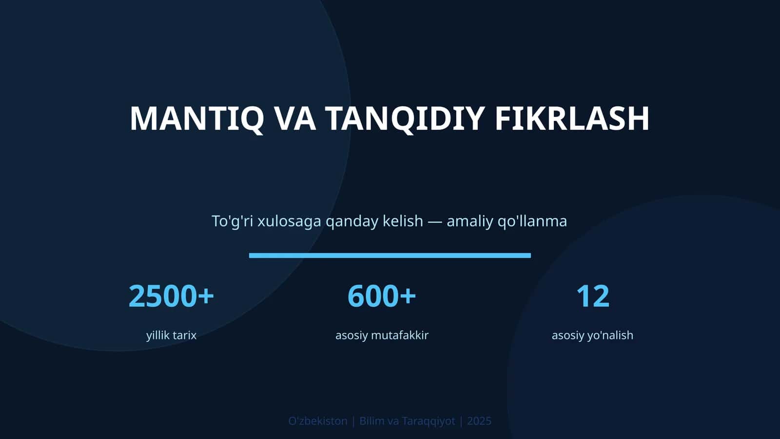 Mantiq va tanqidiy fikrlash 1