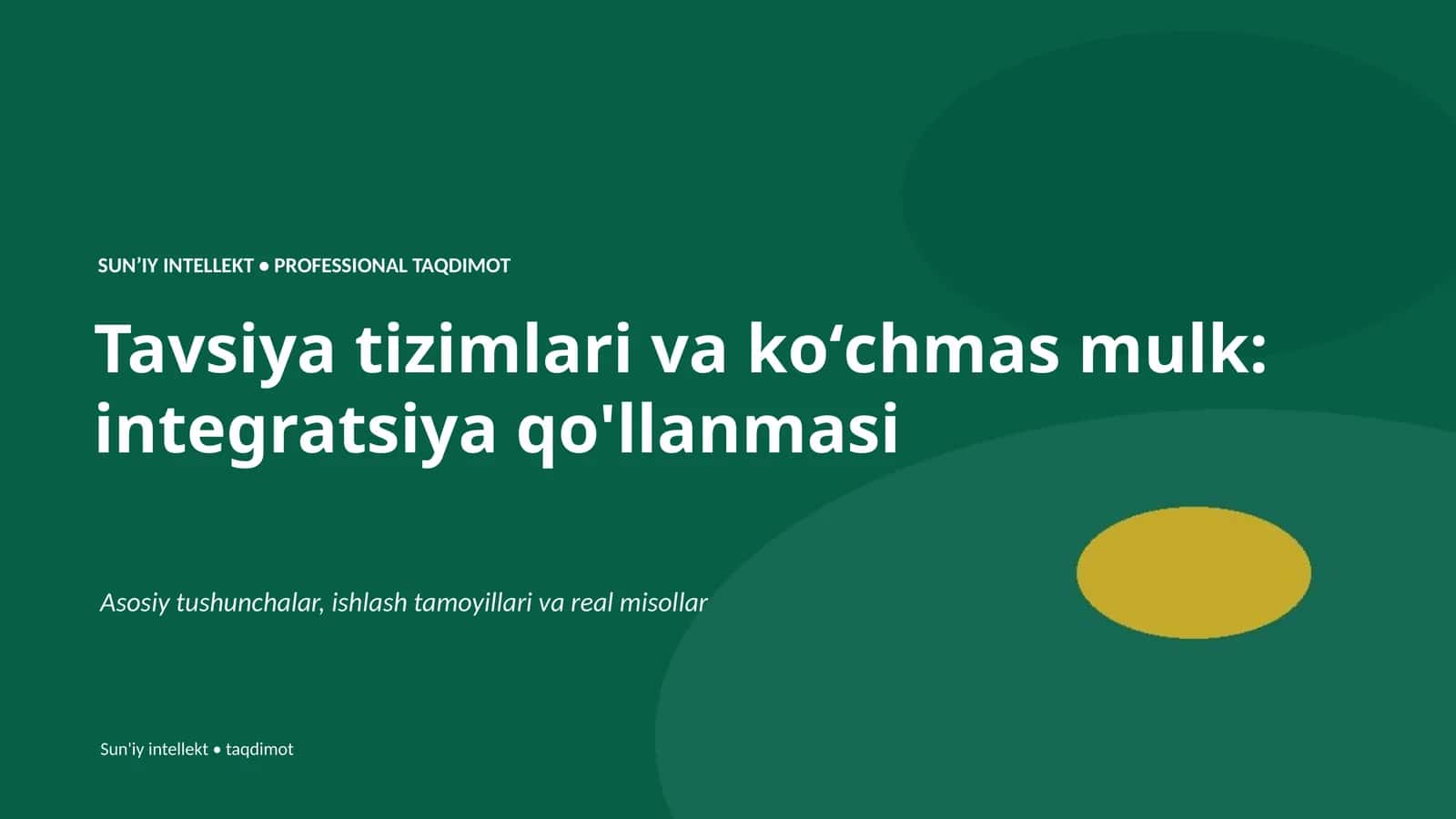 SUNʼIY INTELLEKT • PROFESSIONAL TAQDIMOT 1