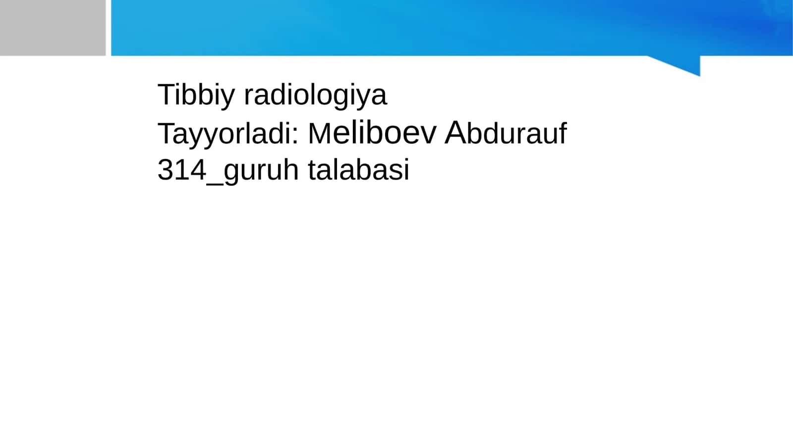 Tibbiy radiologiya 1