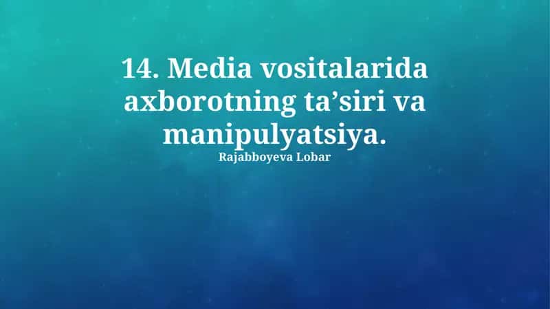 Axborot manipulyatsiyasi - usullari va ta'siri 1