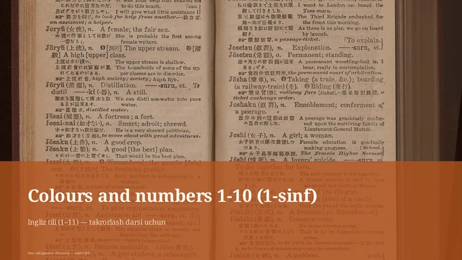 Colours and numbers 1-10 (1-sinf) 1