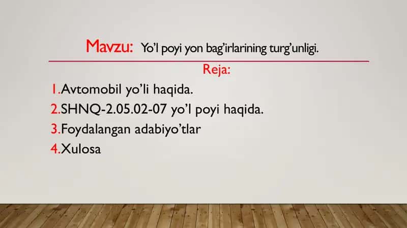 Yo’l poyi yon bag’irlarining turg’unligi 1