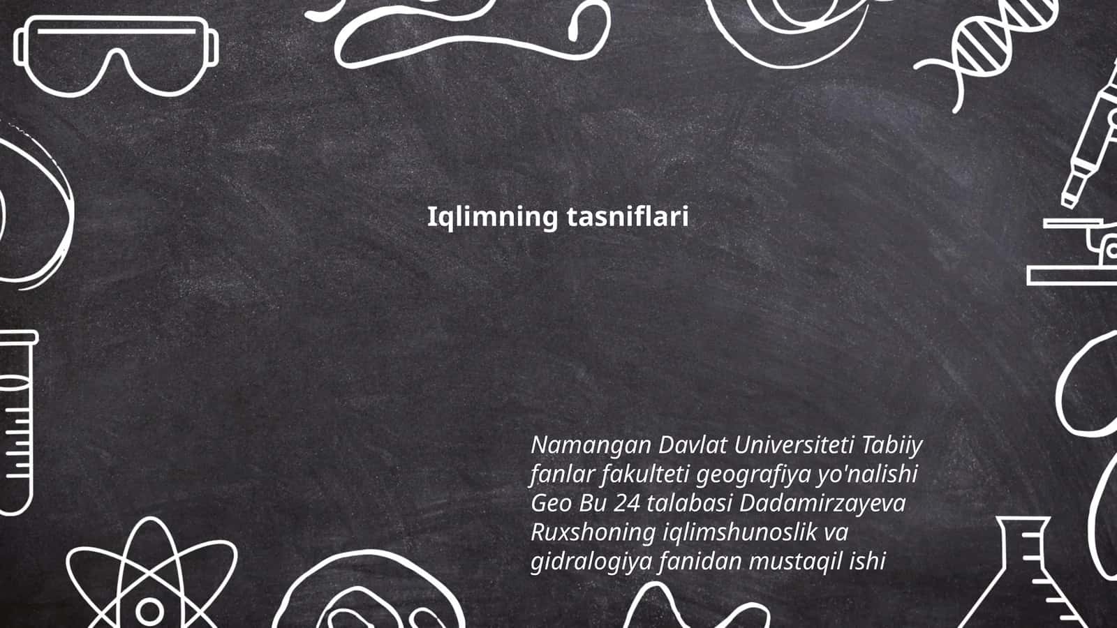 Iqlimning tasniflari 1