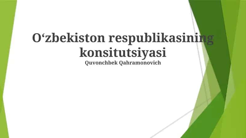 O'zbekiston Respublikasining Konstitutsiyasi 1