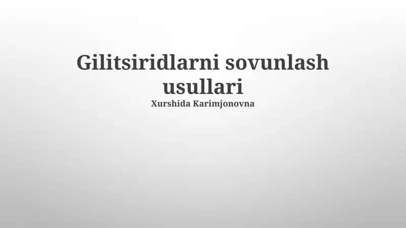 Yog'larni sovunlash usullari 1