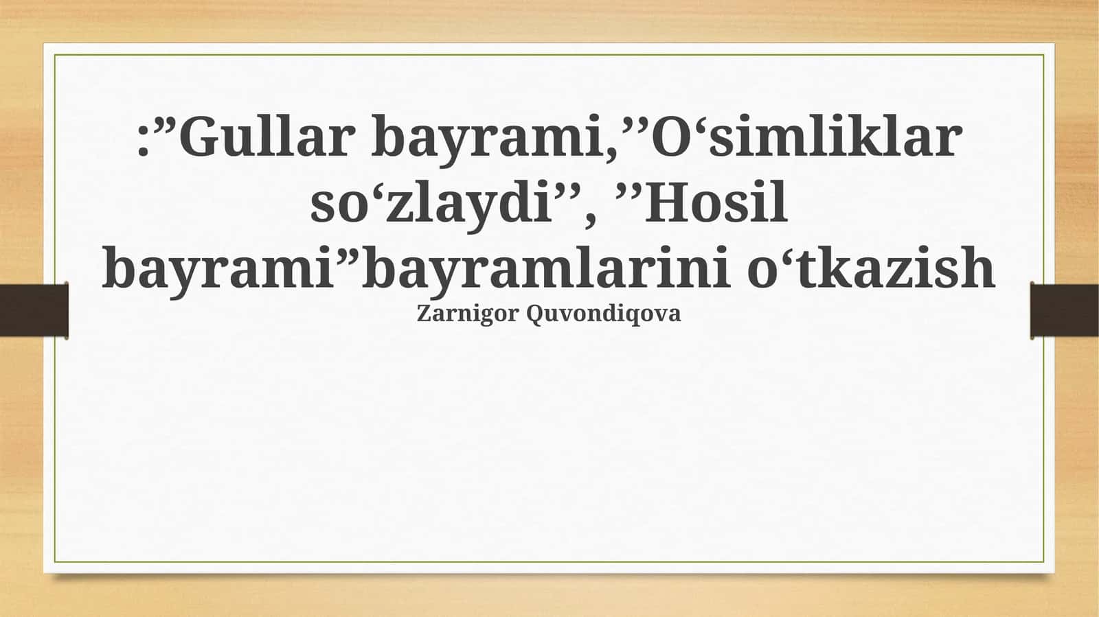 O'simliklar So'zlaydi 1