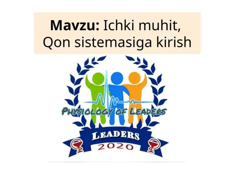 Ichki muhit, Qon sistemasiga kirish 1