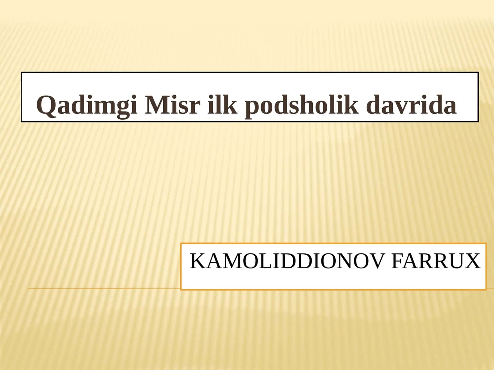 Qadimgi Misrlik podsholik davrida 1