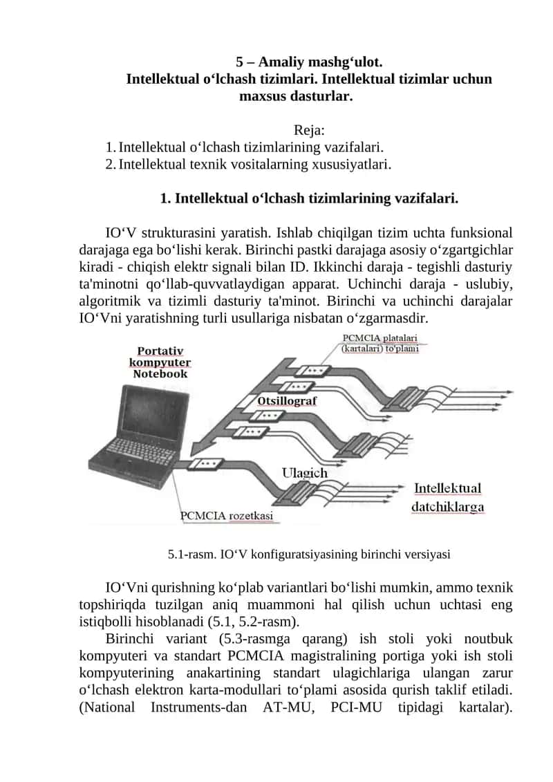 Intellektual o‘lchash tizimlari 1