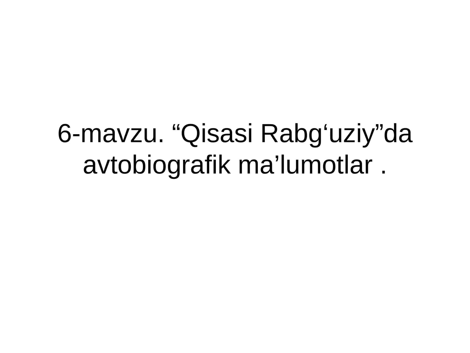 Qisasi Rabg‘uziy 1