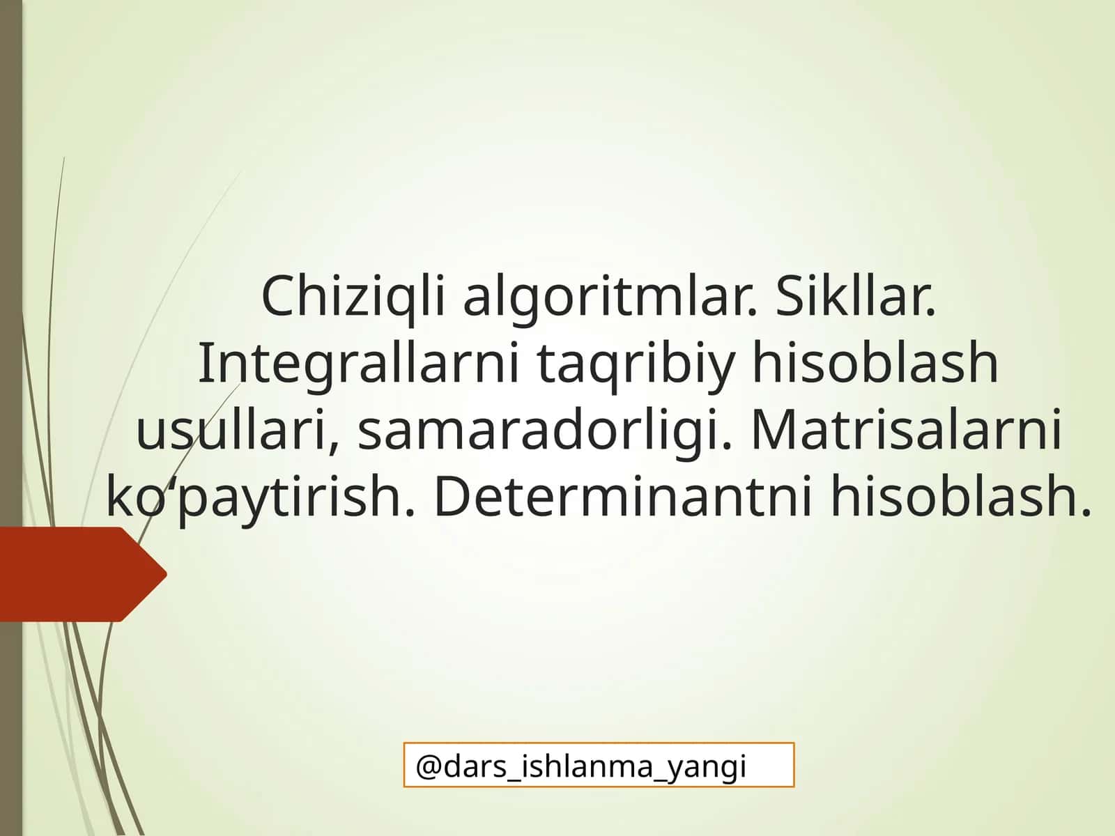 Chiziqli algoritmlar 1