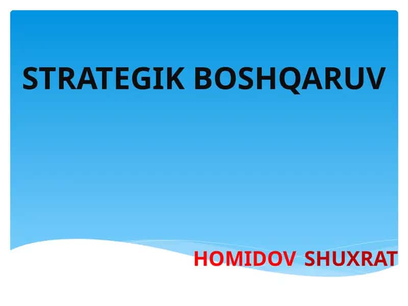 Korxonastrategiyasi 1