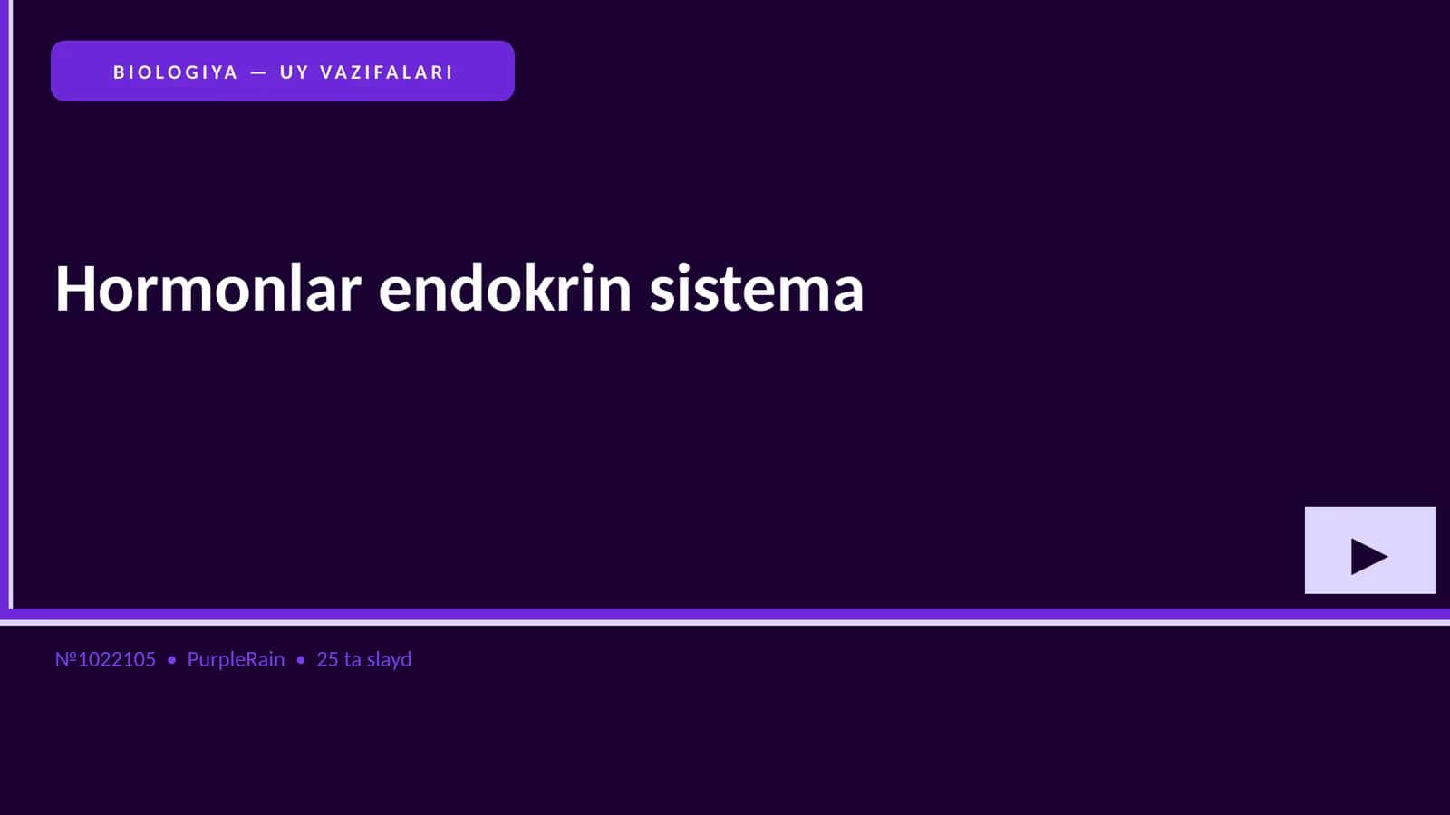 BIOLOGIYA — UY VAZIFALARI 1