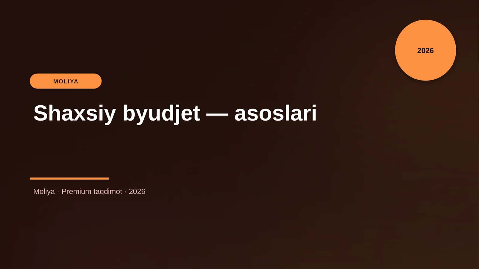 Shaxsiy byudjet — asoslari 1