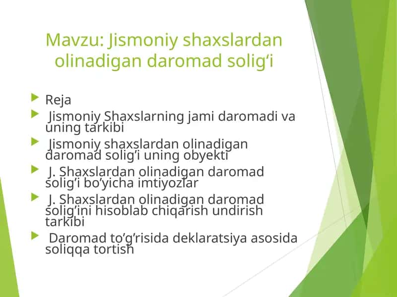 Jismoniy shaxslardan olinadigan daromad solig‘i 1