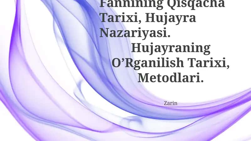 Hujayra Nazariyasi 1