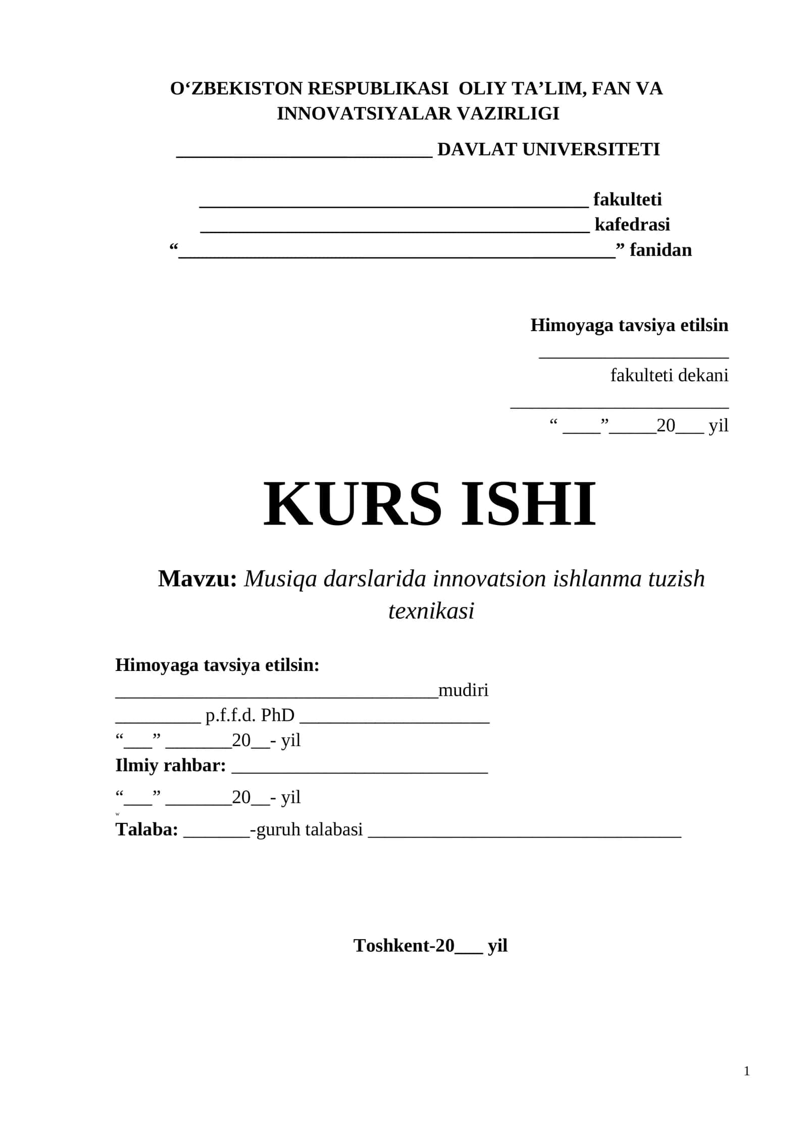 Musiqa darslarida innovatsion ishlanma tuzish texnikasi 1