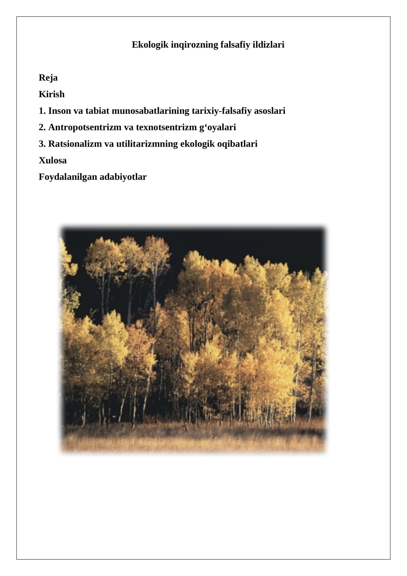 Ekologik inqirozning falsafiy ildizlari 1