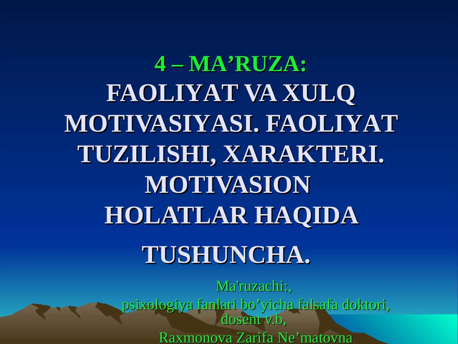FAOLIYAT VA XULQ MOTIVASIYASI 1
