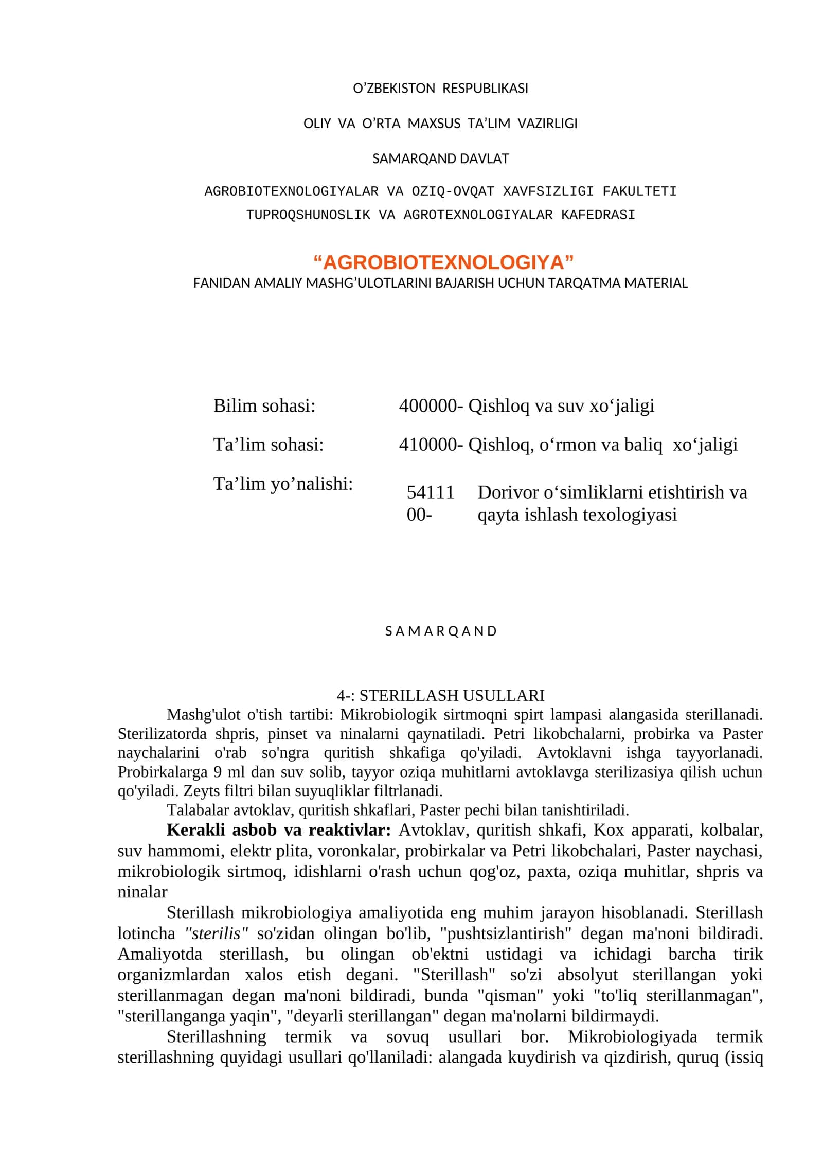 Sterillash usullari 1