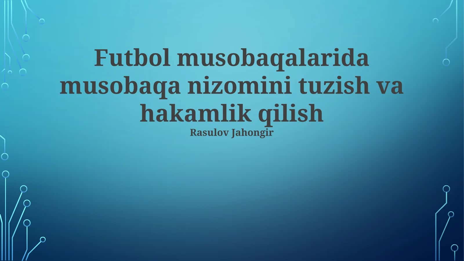 Hakamlarni tayyorlash va malakasini oshirish 1