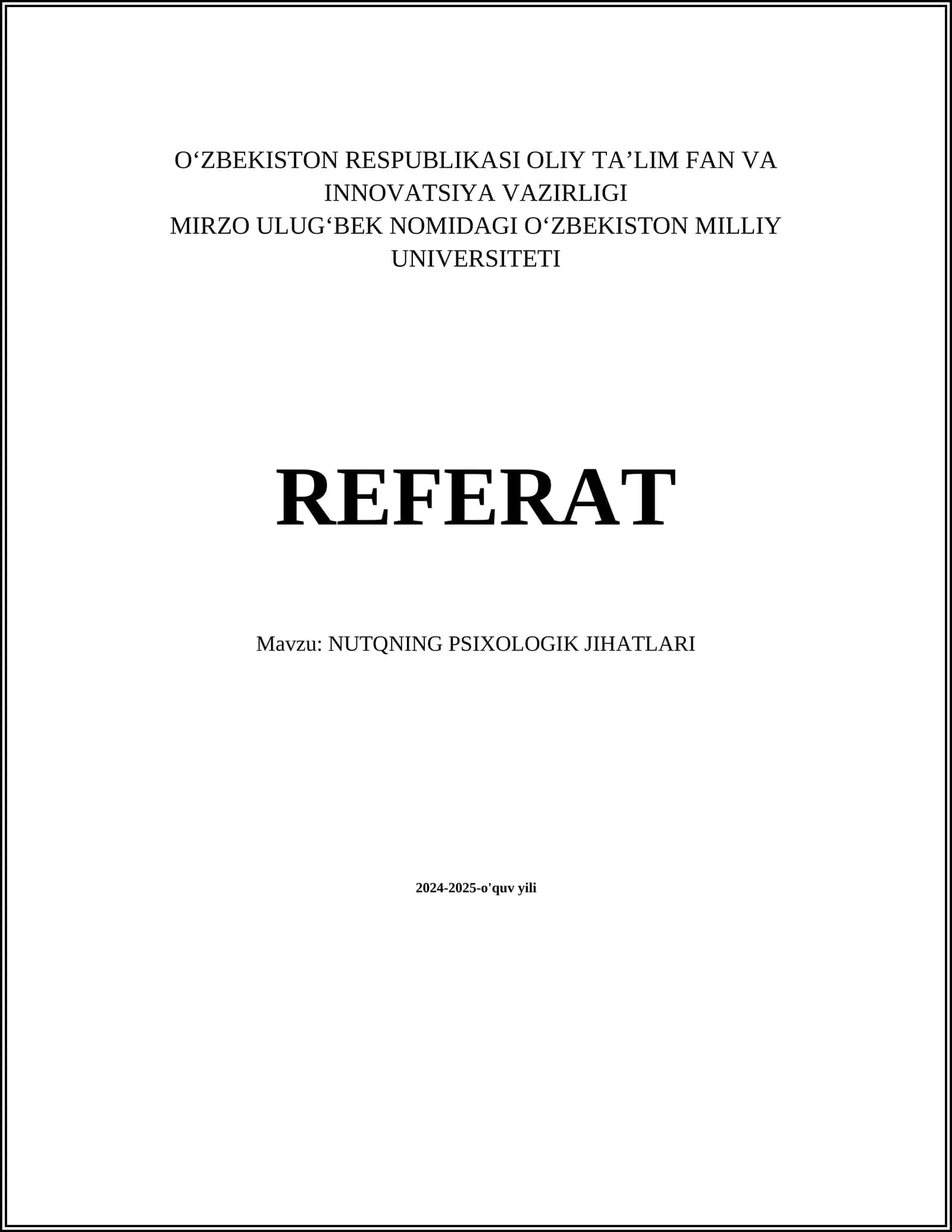 NUTQNING PSIXOLOGIK JIHATLARI 1
