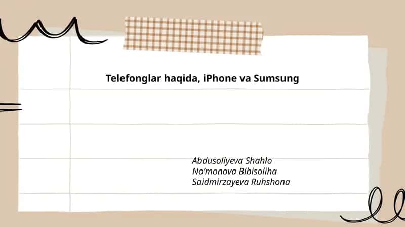 Reja: iPhone va Samsung telefonlarining taqqoslanishi 1