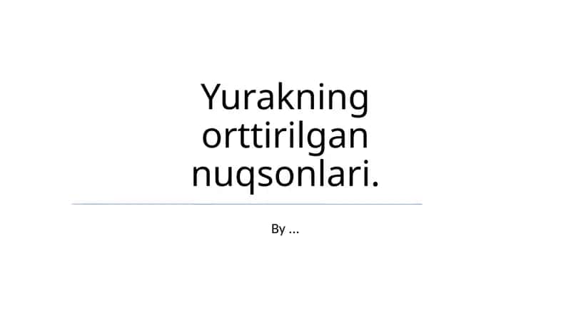 Tug'ma Yurak Nuqsonlari 1