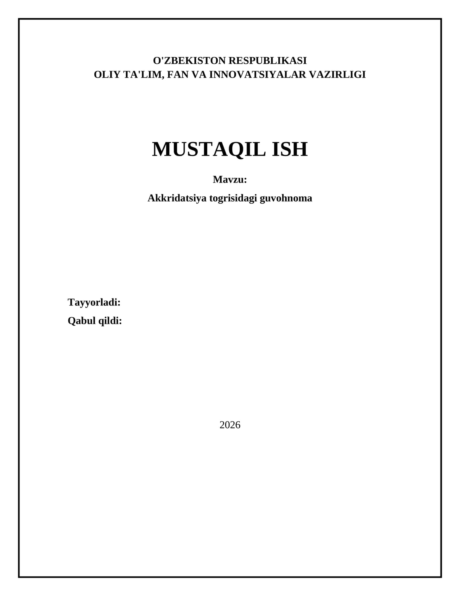 Akkridatsiya togrisidagi guvohnoma 1