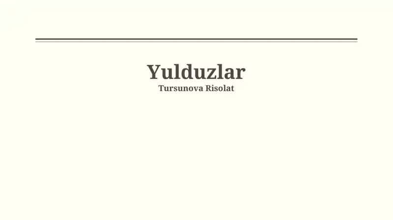 Yulduzlar 1