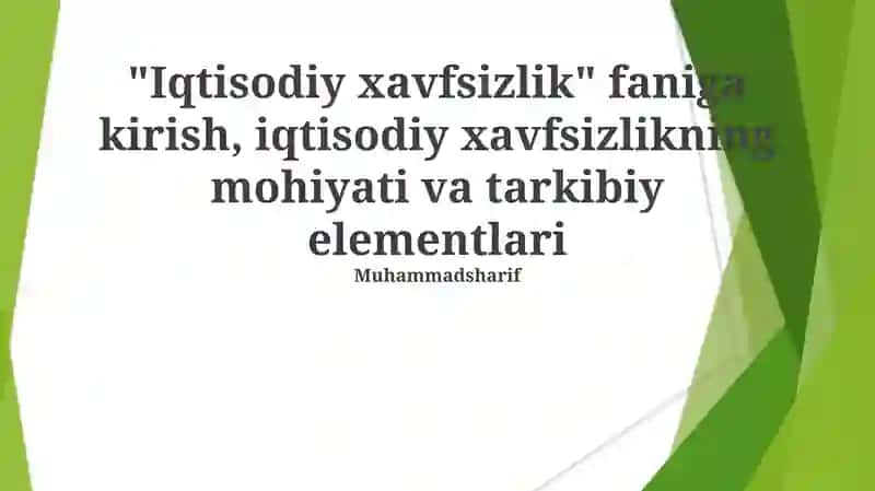Iqtisodiy xavfsizlik